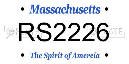 RS2226 Massachusetts License Plate