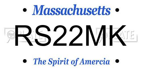 RS22MK Massachusetts License Plate