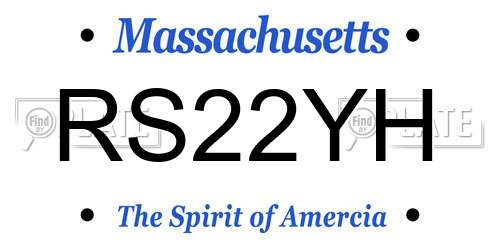 RS22YH Massachusetts License Plate