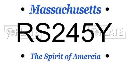 RS245Y Massachusetts License Plate