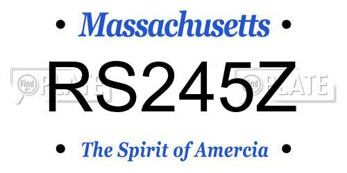 RS245Z Massachusetts License Plate