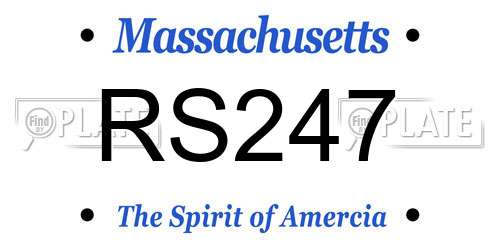 RS247 Massachusetts License Plate