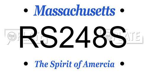 RS248S Massachusetts License Plate