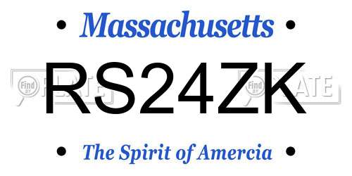 RS24ZK Massachusetts License Plate
