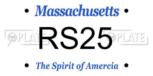 RS25 Massachusetts License Plate
