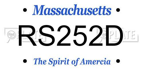 RS252D Massachusetts License Plate
