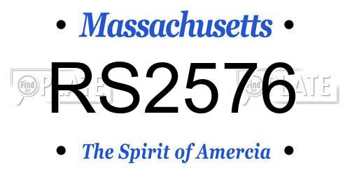 RS2576 Massachusetts License Plate