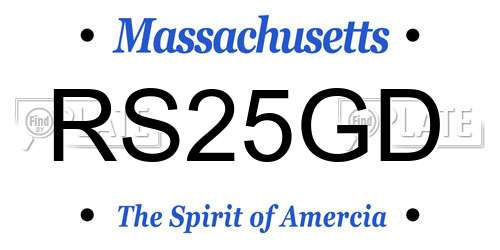 RS25GD Massachusetts License Plate