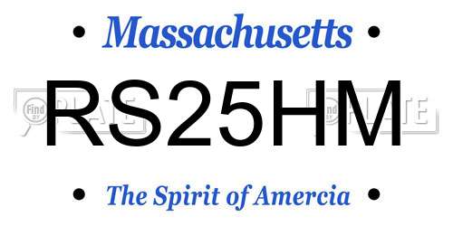 RS25HM Massachusetts License Plate