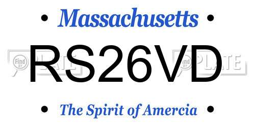 RS26VD Massachusetts License Plate