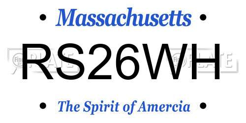 RS26WH Massachusetts License Plate
