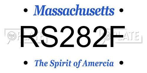 RS282F Massachusetts License Plate