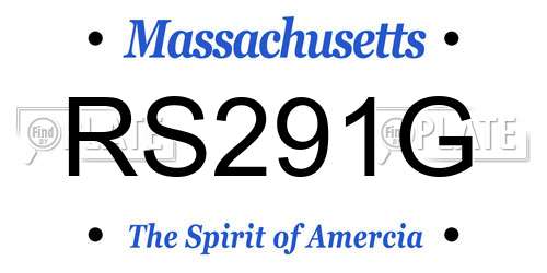 RS291G Massachusetts License Plate