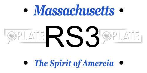 RS3 Massachusetts License Plate