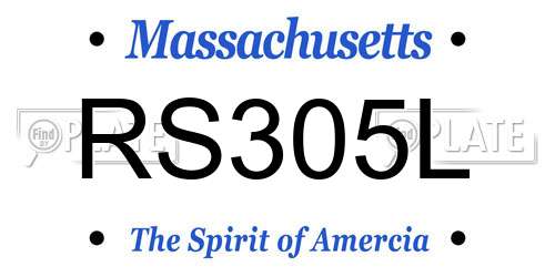 RS305L Massachusetts License Plate