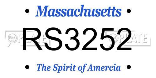 RS3252 Massachusetts License Plate