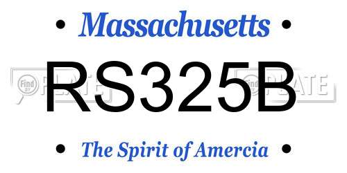 RS325B Massachusetts License Plate