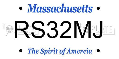 RS32MJ Massachusetts License Plate