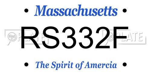RS332F Massachusetts License Plate