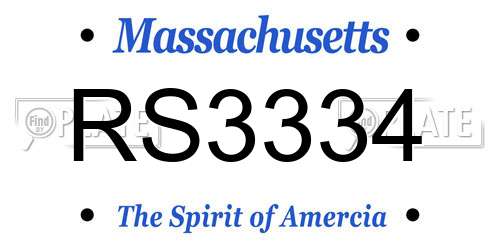 RS3334 Massachusetts License Plate