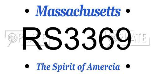 RS3369 Massachusetts License Plate