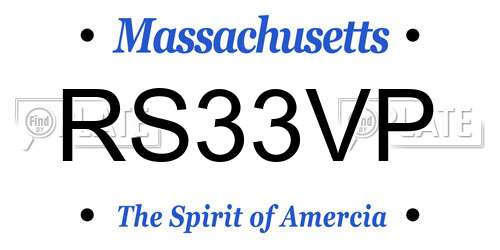 RS33VP Massachusetts License Plate