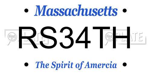 RS34TH Massachusetts License Plate
