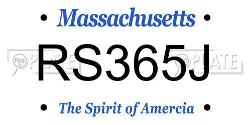 RS365J Massachusetts License Plate