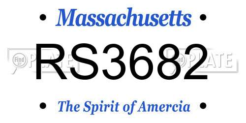 RS3682 Massachusetts License Plate