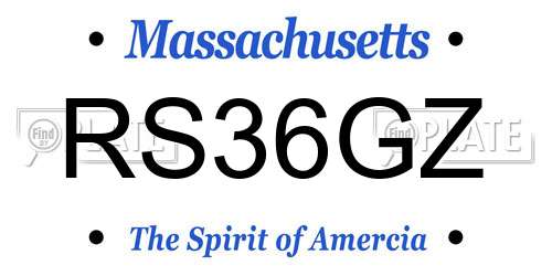 RS36GZ Massachusetts License Plate