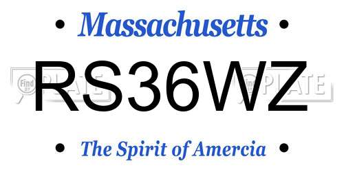 RS36WZ Massachusetts License Plate