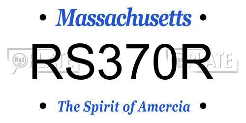RS370R Massachusetts License Plate