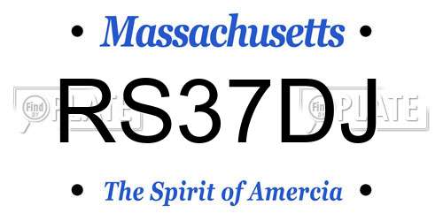 RS37DJ Massachusetts License Plate