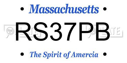 RS37PB Massachusetts License Plate