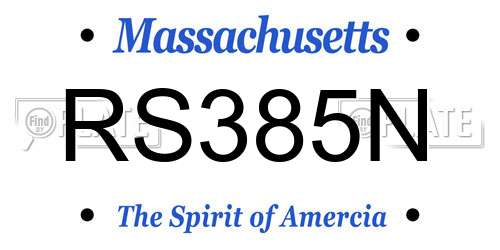 RS385N Massachusetts License Plate