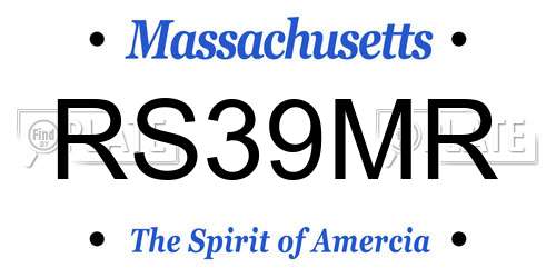 RS39MR Massachusetts License Plate