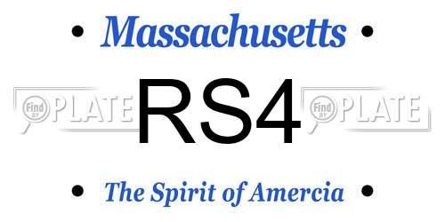 RS4 Massachusetts License Plate