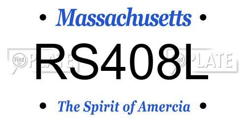 RS408L Massachusetts License Plate
