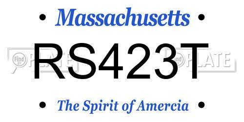 RS423T Massachusetts License Plate