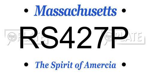 RS427P Massachusetts License Plate