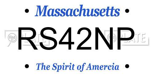 RS42NP Massachusetts License Plate