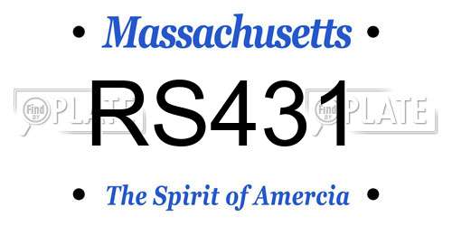 RS431 Massachusetts License Plate