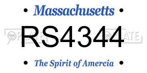 RS4344 Massachusetts License Plate