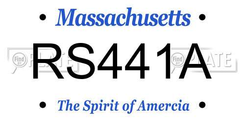 RS441A Massachusetts License Plate