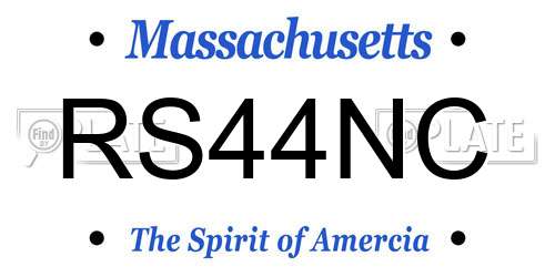 RS44NC Massachusetts License Plate