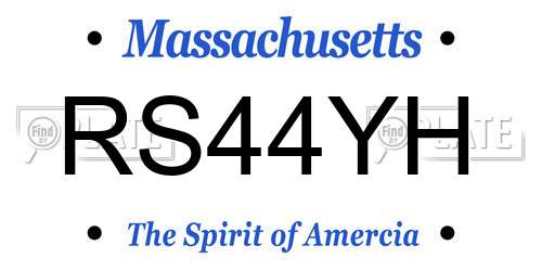 RS44YH Massachusetts License Plate
