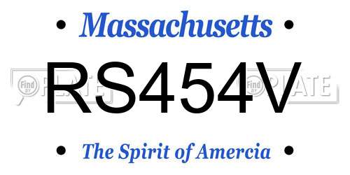 RS454V Massachusetts License Plate