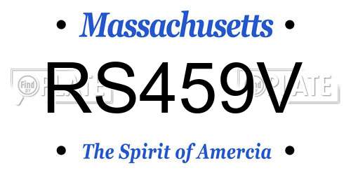 RS459V Massachusetts License Plate