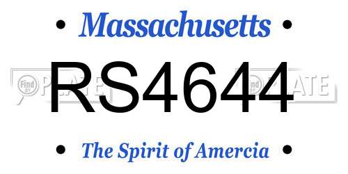 RS4644 Massachusetts License Plate
