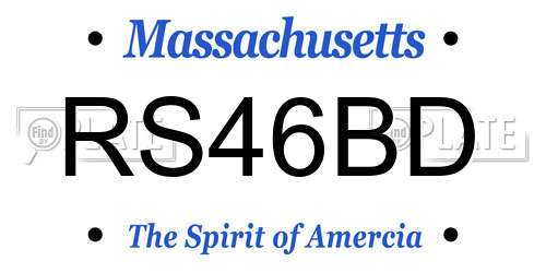 RS46BD Massachusetts License Plate